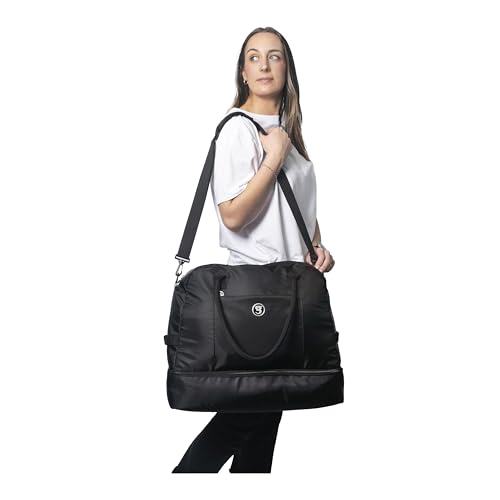 geckobrands Optivate Weekender Travel Overnight Carry On Bag Duffel Gym Sport Tote with Bottom Storage Compartment Trolley Sleeve