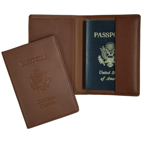 Royce Leather Passport Holder and Travel Document Organizer - color: Tan 3