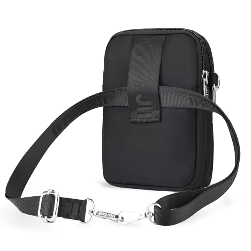 JANKS Small Crossbody Bag for Women Mini Cell Phone Bag Travel Pouch Wallet Purses Adjustable Over Shoulder Strap - color: 02 Black