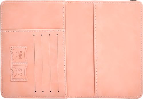 KAOBAN RFID Blocking Passport Holder & Boarding Pass Travel Wallet - color: Pink