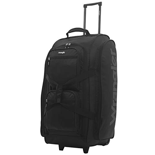 Wrangler Wesley Rolling Duffel Bag, Black, Large 30-Inch - color: Black