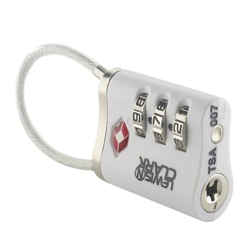 Lewis N. Clark Travelsentry 3-Dial Combo Lock with Keys, White, One Size - color: White