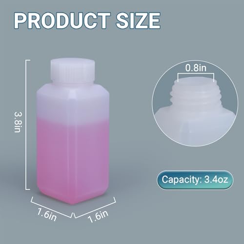 110ml(3.7온스)/110ml 누출 방지 플라스틱 병, 액체 샘플용 캡 포함, 여행, 캠핑 및 하이킹용 재사용 가능한 작은 병 용기 (반투명, 10개) - color: 반투명한, size: 3.6oz