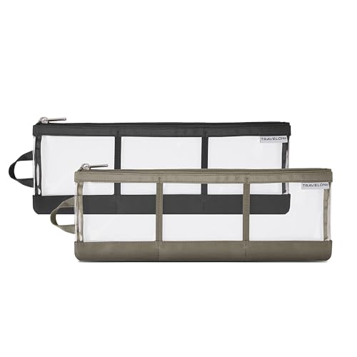 Travelon Set of 2 Accessory Organizer - color: Black/Nutmeg
