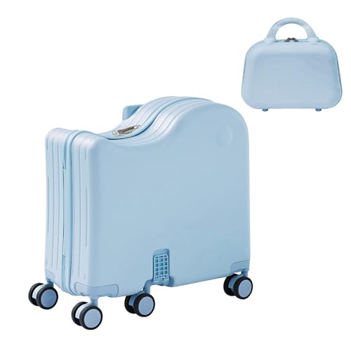 TABU Ride-on Luggage with Portable Bag for Kids, Blue - color: Blue