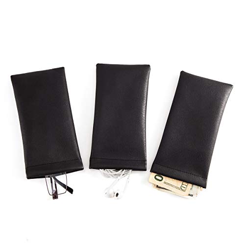 TRIUMPH VISION Eyeglass Case Glasses Case Soft Sunglass Pouch Sleeve 3 Pack - color: 3 Pack Black
