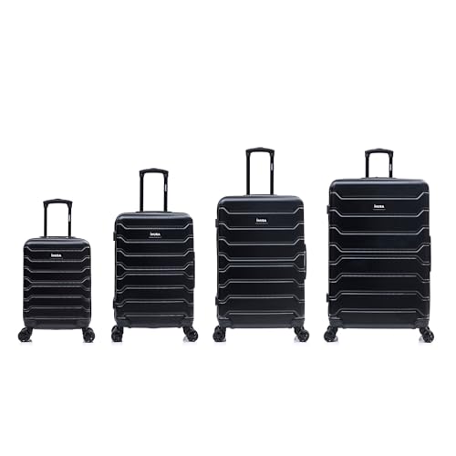 InUSA TREND Luggage with Spinner Wheels | Durable Lightweight Hardside Suitcase, Travel Sets with Handle and Trolley | (20in, 24in, 28in, 32in) 4 Piece Set | Black - color: Black, size: 4-Piece Set (Carry-on, Medium, Large, Extra-Large)