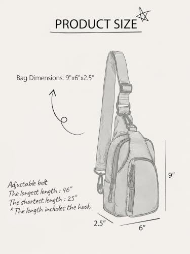 ODODOS Sling Bag with Adjustable Straps Crossbody Chest Bag Lightweight Backpack for Casual Traveling Hiking - color: Murmur
