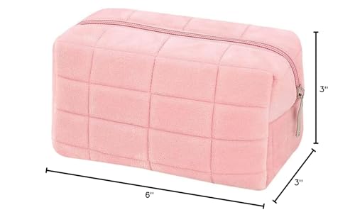 Makeup Cosmetic Bag Small Checkered Pouch Make Up Purse Bag Y2k Accessories - color: Pink