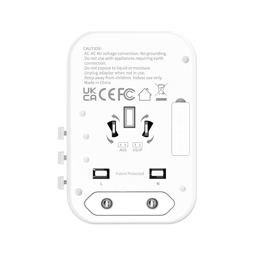 World Travel Adapter Quick Charger 35.5W, White - color: Snow White