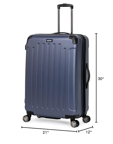 Kenneth Cole REACTION Renegade Luggage Expandable 8-Wheel Spinner Lightweight Hardside Suitcase, Smokey Purple, 28-Inch Checked - color: Smokey Purple, size: 28-Inch Checked