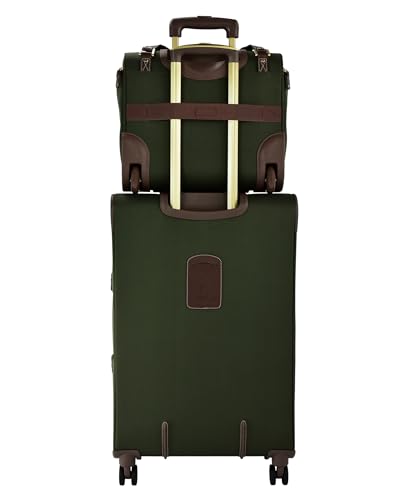 London Fog Nottingham 15 Inch Under the Seat Bag with Wheels, Olive Chestnut - color: Olive Chestnut