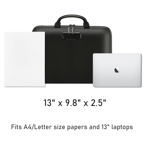 Hard Shell Document Organizer with Lock for Passport, Cash & Certificates