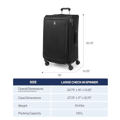 Travelpro Crew Classic Softside Checked Luggage, Black, 29-Inch - color: Black, size: Checked Large