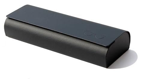 Hard Shell Eyeglasses Case Protective Glasses Case for Men and Women Linen Fabric - color: Slim Black 1 Pack