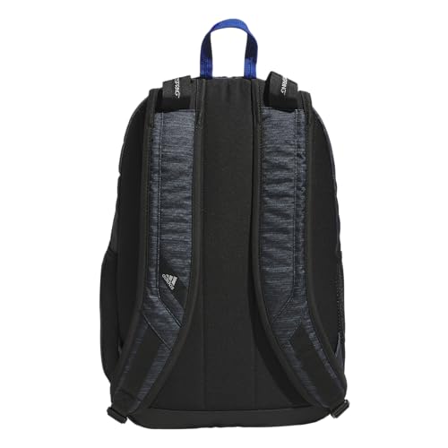 adidas Prime School Backpack 37L | Padded 17-In. Laptop Sleeve, Water-Bottle Pockets, LoadSpring Carry, Rolls With Your Suitcase, School Gym & Travel Ready - color: Two Tone Black/Team Royal Blue/Silver Metallic/7a