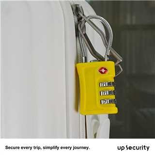 TSA Locks for Luggage Travel Essentials Small Combination Lock - color: Black+Yellow