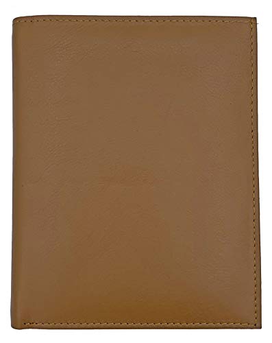 Light Brown RFID Genuine Leather Passport Wallet - color: Light Brown