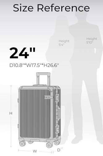 24 Inch Zipperless Checked In Luggage with Aluminum Frame, Grey - color: Grey, size: Checked in 24inch