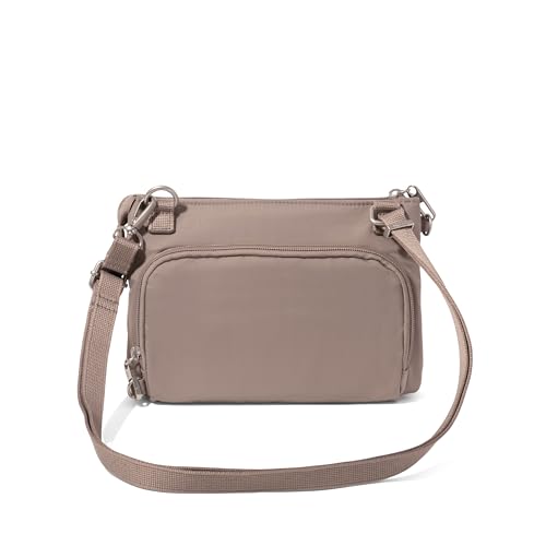 Securtex Anti-Theft Stash Crossbody - 9.25"x 6.25" Travel Safe Bag w/Locking Zippers - color: Moonrock