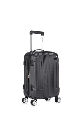 Rockland London Hardside 2 Piece Spinner Wheel Luggage Set, Carry-On 20" and Tote 14", Black - color: Black, size: 2 Piece (20"/14" Tote)