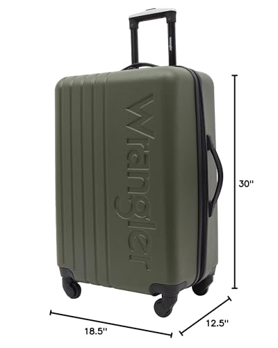 Wrangler Quest Luggage Set, Olive Green, 3 Piece Set (30"/26"/22") - color: Olive Green, size: 3 Piece Set (28"/24"/20")