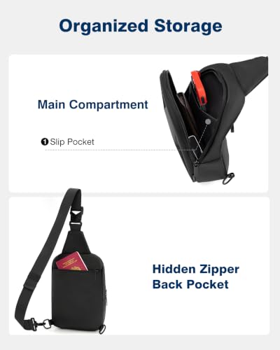 OSOCE Sling Bag for Men, Crossbody Bag EVA, Anti-Theft, Water-Resistant - size: Small