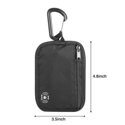 KOSMCCO RFID Blocking Clip Stash Pouch, Hidden Travel Wallet, Black