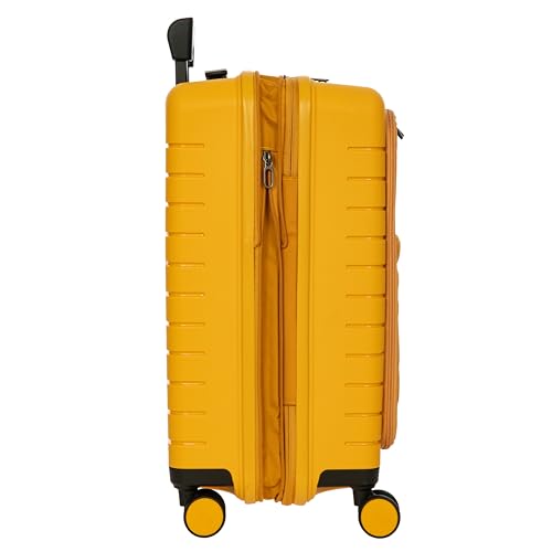Bric's B|Y Ulisse Carry-On Luggage with Spinner Wheels – Airline Approved Hard Shell Suitcase, TSA Combination Lock & USB Port - Removeable Wash Bag Included - 21 Inch with Front Pocket, Mango - color: Mango, size: Carry-on with front pocket