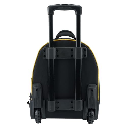 MELOTOUGH Rolling Tool Bag with Telescoping Handle 35 Pockets Wheeled Electrician Backpack Tool Bag For Men,Water Resistant Tool Storage Organizer Including Laptop Sleeve (Yellow) - color: Yellow