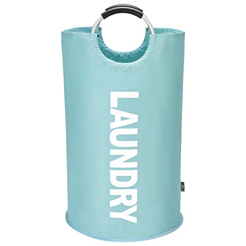 DOKEHOM 125L X-Large Laundry Basket Bag, Collapsible Hamper, Light Blue - color: Light Blue, size: 125L