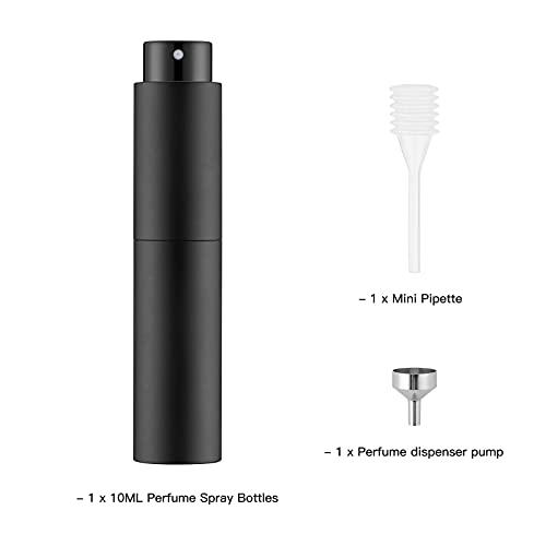 Tekson 10ml Travel Perfume Atomizer, Cologne Spray Bottle, Coffee Sprayer - color: black