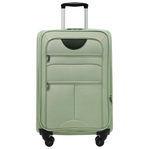 Softside Expandable Luggage Set 3 Piece, Lightweight 22/26/30 Inch Upright Spinner Suitcase with TSA Lock, 610D Polyester Travel Set (Light Green) - color: Light Green