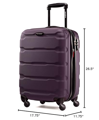 Samsonite Omni PC Hardside Expandable Luggage with Spinner Wheels, Purple, Checked-Medium 24-Inch - color: Purple, size: Checked-Medium 24-Inch