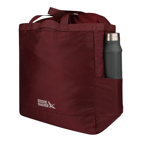 Eddie Bauer Stowaway Packable Tote Bag - color: Black Cherry