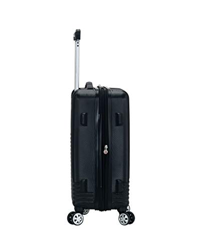 Rockland Star Trail Hardside 2 Piece Expandable Spinner Wheel Luggage Set, (20"/24"/28"), Black - color: Black, size: 2-Piece Set (28"/20")