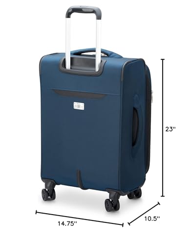 DELSEY PARIS Sky Max 2.0 Softside Expandable Luggage with Spinner Wheels, Blue, Carry-on 21 Inch - color: Blue, size: Carry-on, 21 Inch
