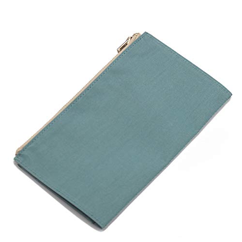 Canvas Zipper Pocket for Travelers Notebook with 2 Elastic Bands,1 Wallet Insert Pouch Refill for TN Accessories Passprot Size Card Holder Storage Bag File Folder Stationery - style: Blue Passport Size