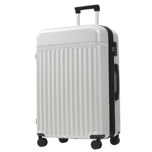 ABS Hardshell Front-Opening 3-Piece Luggage Set – 20″ Carry-On with USB Charging Port & Laptop Compartment, 24″ Expandable Checked Spinner Suitcases + Travel Duffel Bag, TSA Lock (5pcs Grey+White) - color: 5pcs Grey+White