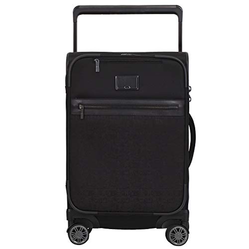 M&A Dual Opening Wide Trolley Carry-On Luggage, Black, 22-Inch - color: Black, size: Carry-On 22-Inch