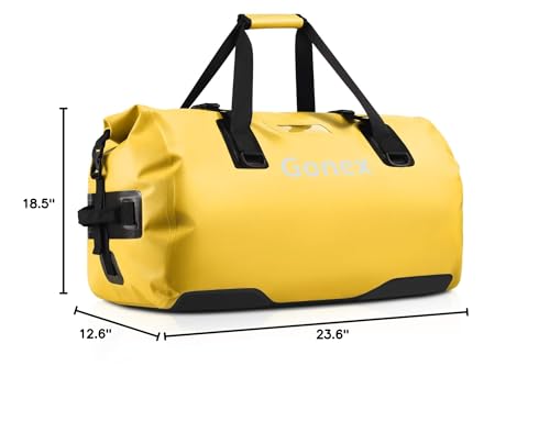 Gonex Waterproof Duffel Bag, 40L/60L/80L Roll-Top Travel Kayaking Dry Bag - color: Yellow, size: 60L