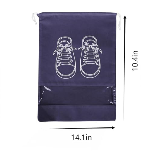 2 Pack Shoe Storage Bags Breathable Drawstring Shoe Bags Organizers Essentials For Travel Home Closet Gym - color: Black