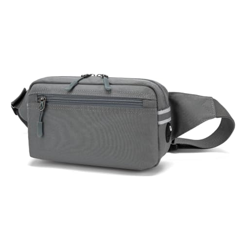 Small Fanny Pack for Women Men,Water Resistant Waist Pack with RFID,Gray - color: Gray