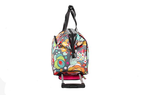 Lily Bloom Pattern 22 Inch Duffel Bag with 2-Rolling Wheels, Weekender Overnight Travel Lightweight Carry-On Suitcase For Women - color: Bliss