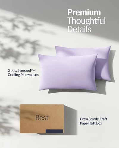 REST® Evercool®+ Cooling Pillowcases for Hot Sleepers, Standard, 2PCS - color: Lavender Breeze, size: Standard (2 pcs)