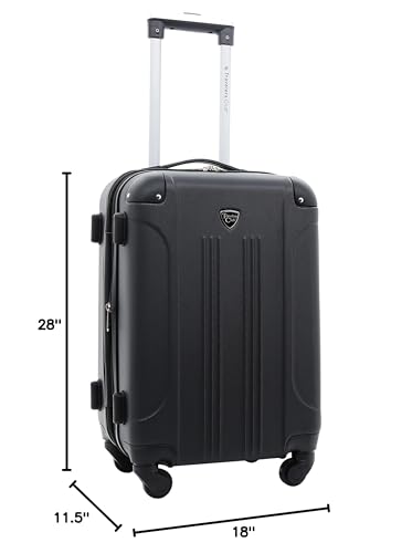 Travelers Club Chicago Hardside Expandable Spinner Luggage, Black, 5 Piece Set - color: Black, size: 5-Piece Set
