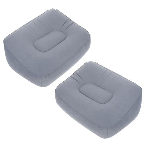 SEWACC 2pcs Inflatable Foot Rest Pillow Travel Footrests Cushion Adjustable Stool for Plane Car Office Outdoor - color: Color 2