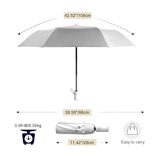 Cuby UV Sun Umbrella Compact Folding Travel Umbrella Auto Open and Close for Windproof, Rainproof & 99.9% UV Protection Parasol with Silver Anti-UV Coating - color: Hot air balloon