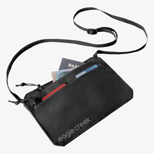 Eagle Creek Undercover RFID Neck Wallet – Lightweight Travel Security with RFID Blocking – Hidden, Adjustable Strap - color: 010 Black