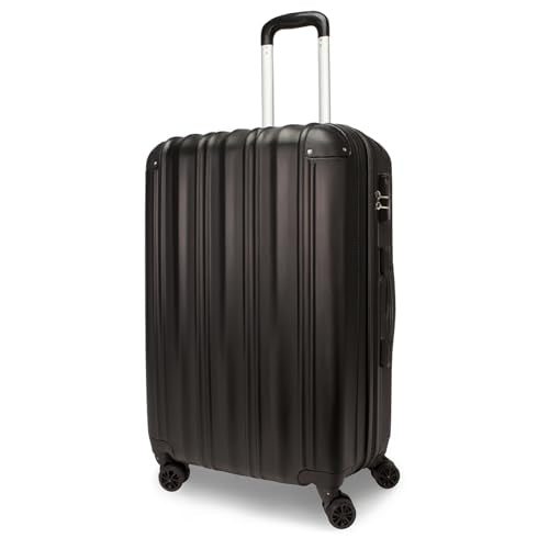 World Traveler VentureX Medium Checked Luggage, Hardshell Suitcase With Spinner Wheels - Kemyer Black - color: Black-Kemyer